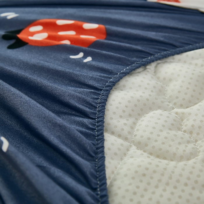 91家纺网 家纺一手货源 找家纺 蕾诺 2023新品夹棉防水隔尿床笠席梦思保护套 可爱兔