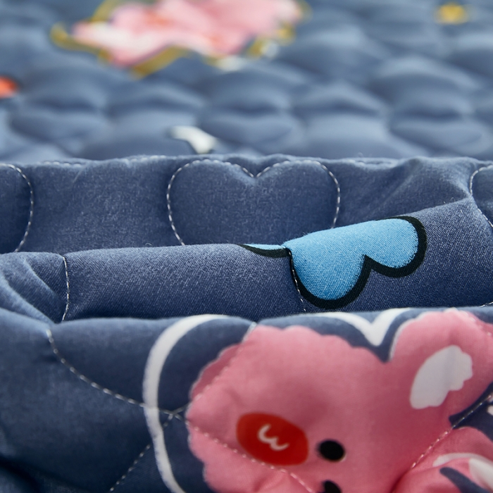 91家纺网 家纺一手货源 找家纺 蕾诺 2023新品夹棉防水隔尿床笠席梦思保护套 可爱兔