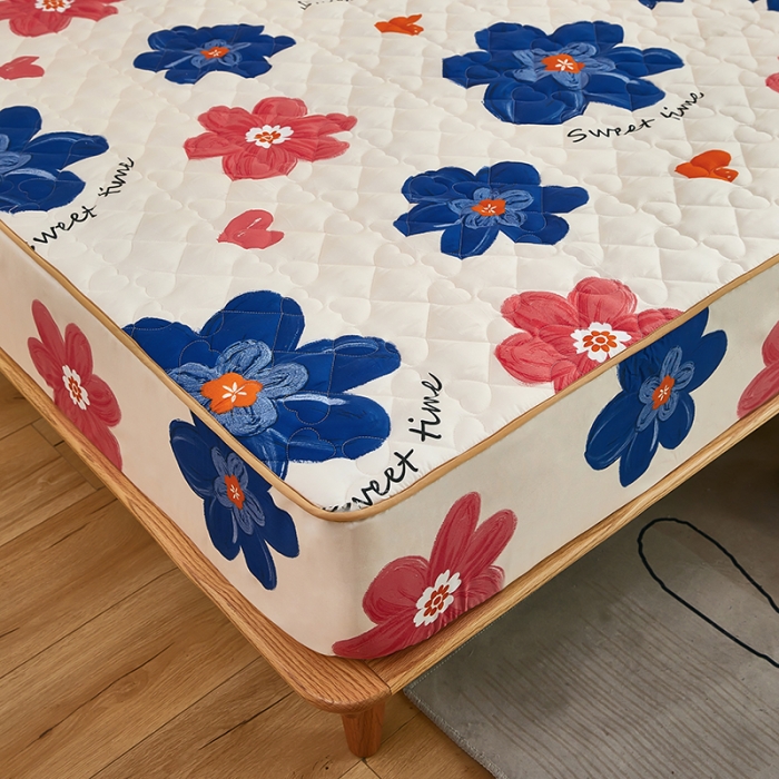 91家纺网 家纺一手货源 找家纺 蕾诺 2023新品夹棉防水隔尿床笠席梦思保护套 如沐春风