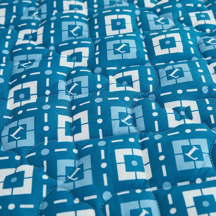 91家纺网 家纺一手货源 找家纺 蕾诺 2023新品夹棉防水隔尿床笠席梦思保护套 绅士蓝