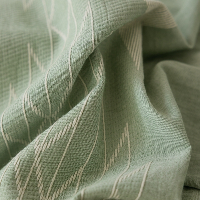 91家纺网 家纺一手货源 找家纺 安莱生活 2023四季款棉刺子大提花波西米亚风名族风四件套 波西米亚-嫩绿