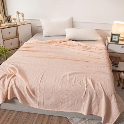 91家纺网 家纺一手货源 找家纺 乐家纺织 2022新款针织线毯 线毯浅橙