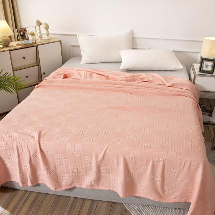 91家纺网 家纺一手货源 找家纺 乐家纺织 2022新款针织镂空毯 镂空毯粉