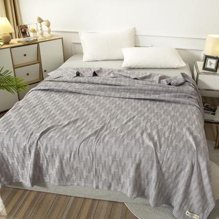 91家纺网 家纺一手货源 找家纺 乐家纺织 2022新款素色H格多功能毯 H格灰色