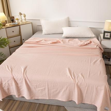 91家纺网 家纺一手货源 找家纺 乐家纺织 2022新款华夫格多功能毯 华夫格粉色