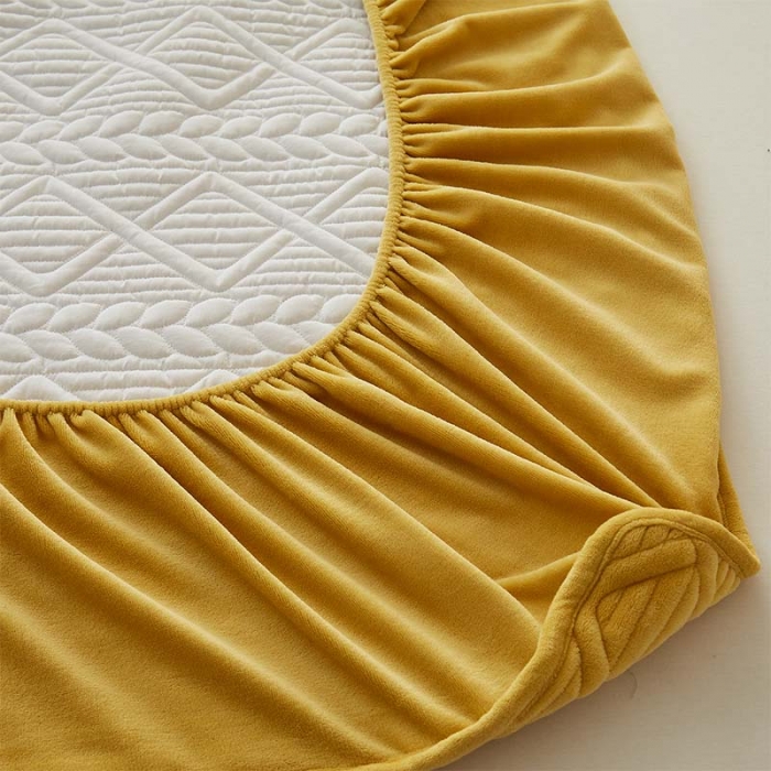 91家纺网 家纺一手货源 找家纺 (总) 锦丝钰床垫 2025新款纯色牛奶绒夹棉床笠