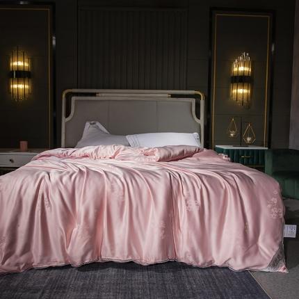 畅畅 2022新款莫代尔贡缎提花桑蚕丝夏被春秋被冬被被芯 粉色