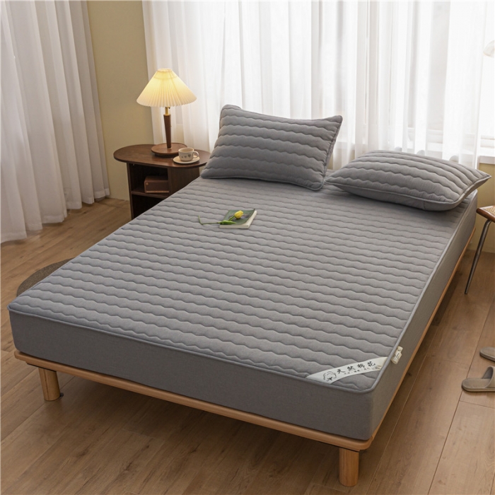 91家纺网 家纺一手货源 找家纺 雪云美新款A类新疆棉花床笠 全棉水洗棉夹棉床笠单  烟灰色