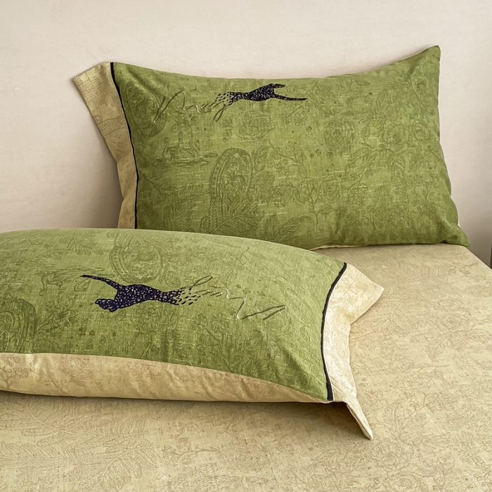 91家纺网 家纺一手货源 找家纺 （总）宅家居新款豹森系列-轻奢复古风阳绒磨毛雅棉刺绣四件套