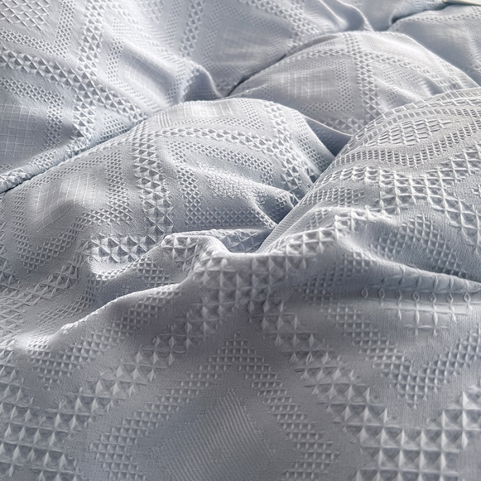 91家纺网 家纺一手货源 找家纺 米粒 2022直播爆款纯色AB版华夫格四件套磨毛水洗棉 浅灰