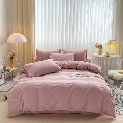 91家纺网 家纺一手货源 找家纺 (总) 芷凡家纺 2022新款小提花华夫格小方格四件套