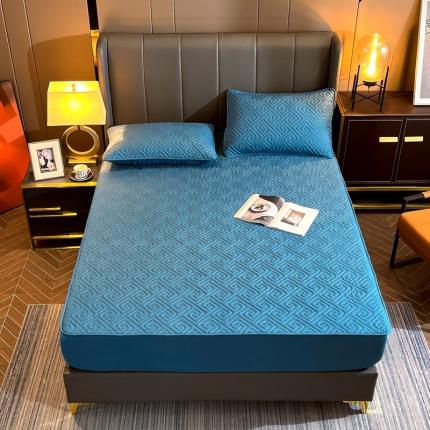 91家纺网 家纺一手货源 找家纺 （总）恒尚居 2022新款亲肤夹棉长城格床笠-包边