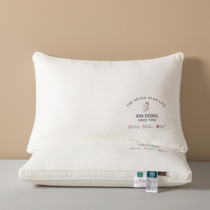91家纺网 家纺一手货源 找家纺 伊被源 2022新款100s安睡羽丝绒枕头枕芯 48*74cm/个双边高枕