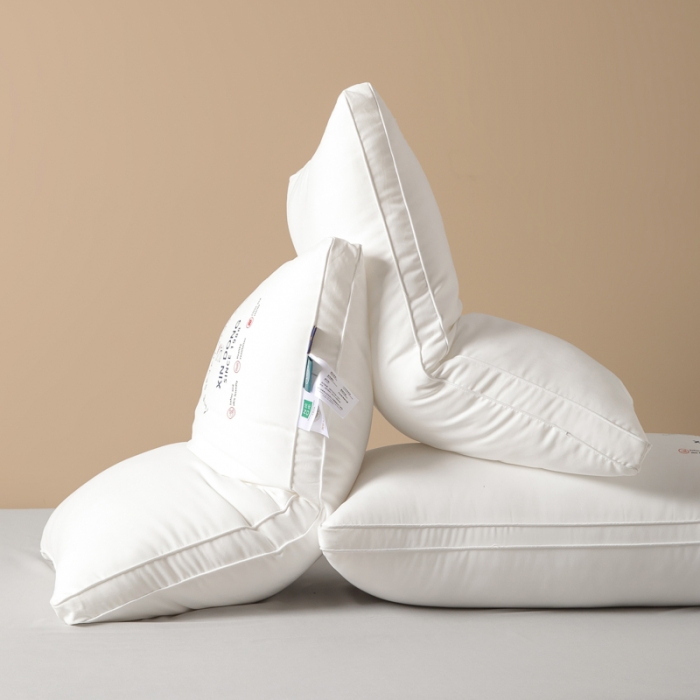 91家纺网 家纺一手货源 找家纺 伊被源 2022新款100s安睡羽丝绒枕头枕芯 48*74cm/个双边高枕