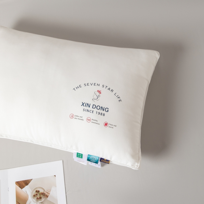 91家纺网 家纺一手货源 找家纺 伊被源 2022新款100s安睡羽丝绒枕头枕芯 48*74cm/个双边高枕