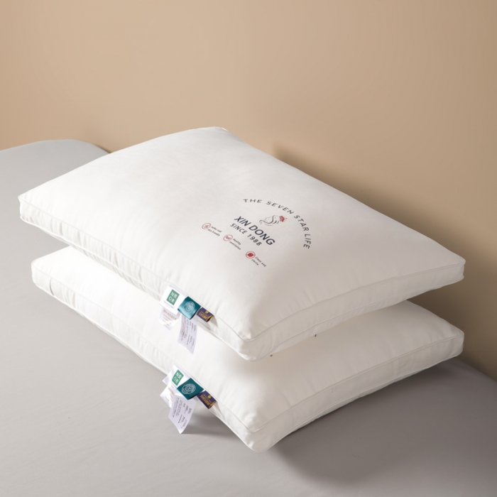 91家纺网 家纺一手货源 找家纺 伊被源 2022新款100s安睡羽丝绒枕头枕芯 48*74cm/个双边高枕