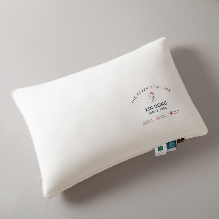 91家纺网 家纺一手货源 找家纺 伊被源 2022新款100s安睡羽丝绒枕头枕芯 48*74cm/个双边高枕