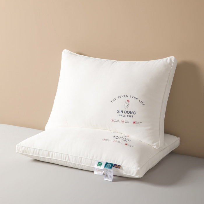 91家纺网 家纺一手货源 找家纺 伊被源 2022新款100s安睡羽丝绒枕头枕芯 48*74cm/个双边高枕