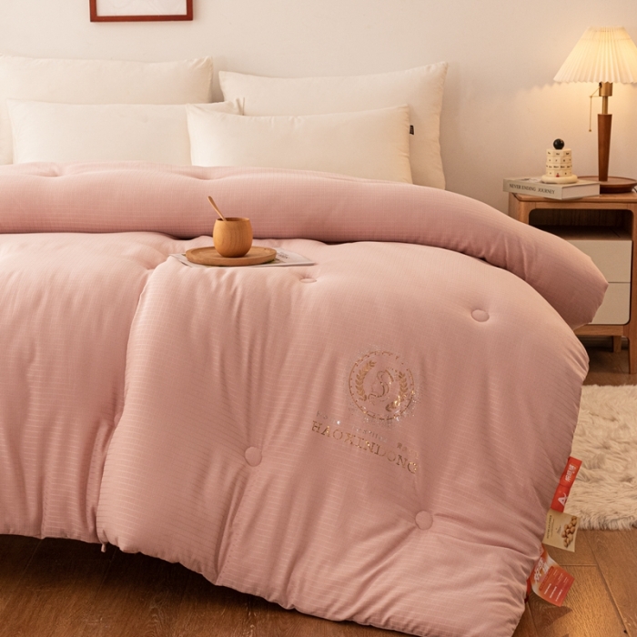 91家纺网 家纺一手货源 找家纺 伊被源 2022新款A类贡缎提花大豆被被子被芯 提花-豆沙粉