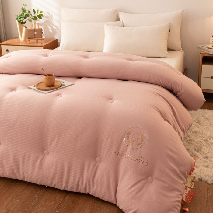 91家纺网 家纺一手货源 找家纺 伊被源 2022新款A类贡缎提花大豆被被子被芯 提花-豆沙粉