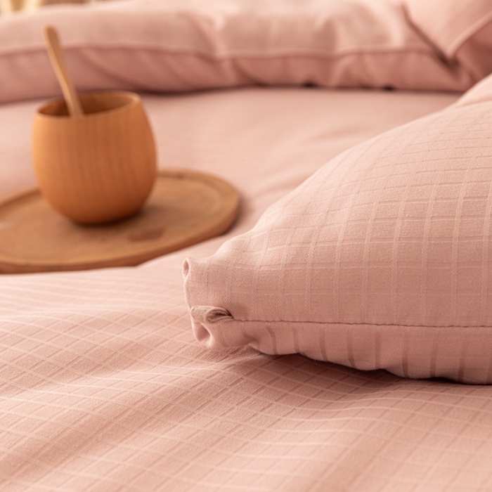 91家纺网 家纺一手货源 找家纺 伊被源 2022新款A类贡缎提花大豆被被子被芯 提花-豆沙粉