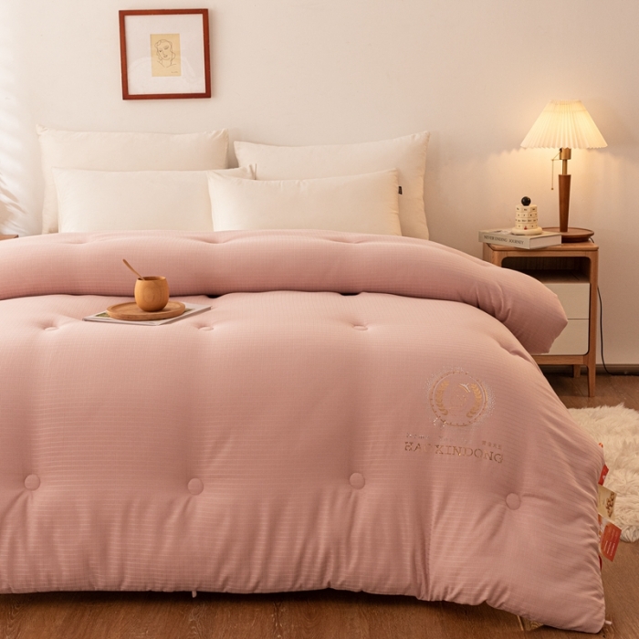 91家纺网 家纺一手货源 找家纺 伊被源 2022新款A类贡缎提花大豆被被子被芯 提花-豆沙粉