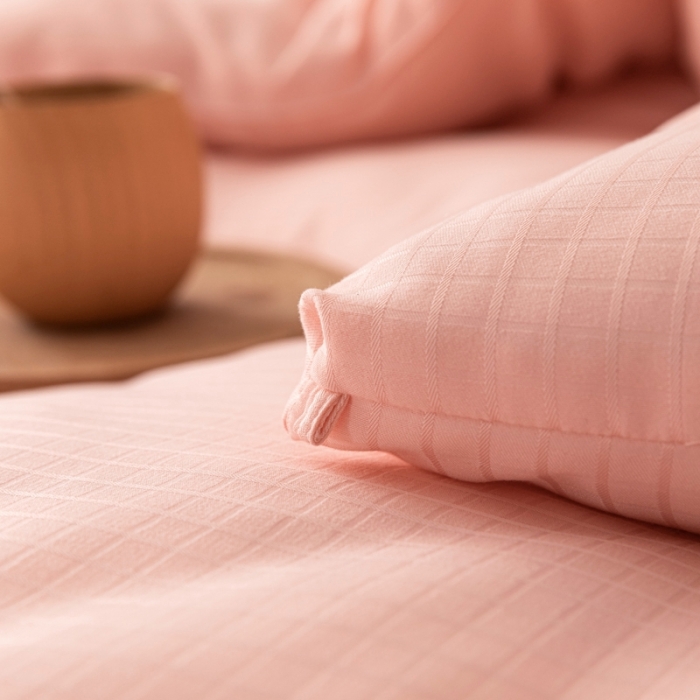 91家纺网 家纺一手货源 找家纺 伊被源 2022新款A类贡缎提花大豆被被子被芯 提花-粉玉色