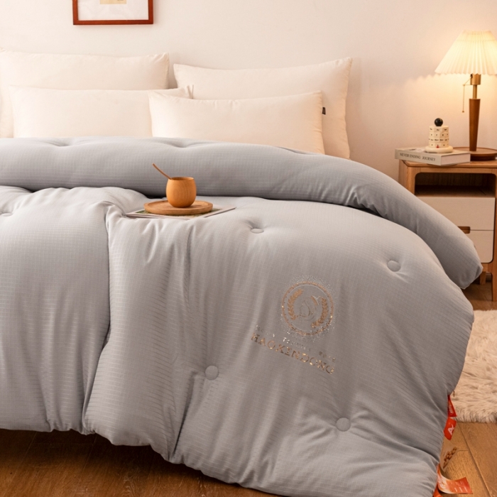 91家纺网 家纺一手货源 找家纺 伊被源 2022新款A类贡缎提花大豆被被子被芯 提花-火山灰