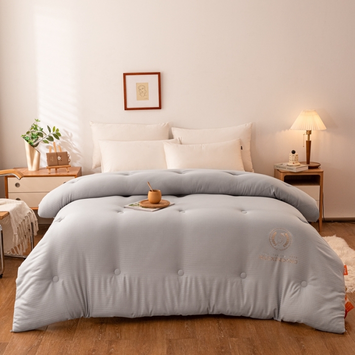 91家纺网 家纺一手货源 找家纺 伊被源 2022新款A类贡缎提花大豆被被子被芯 提花-火山灰