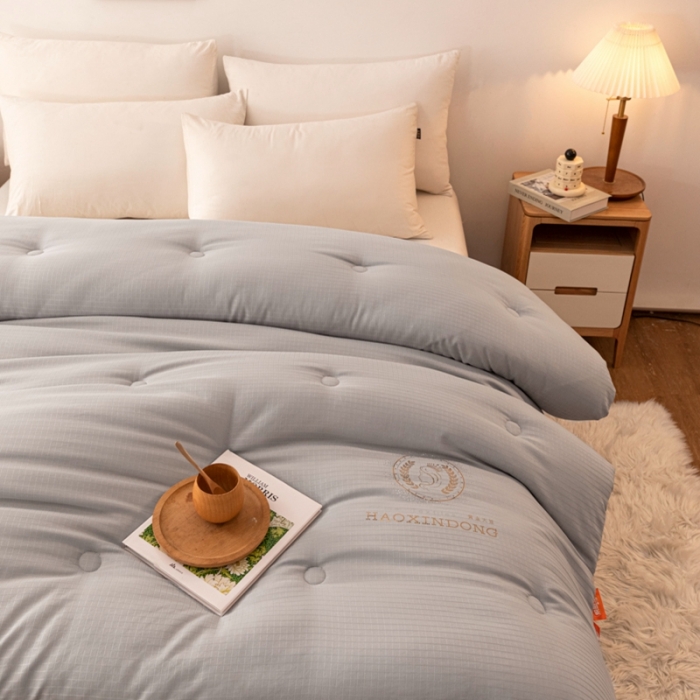 91家纺网 家纺一手货源 找家纺 伊被源 2022新款A类贡缎提花大豆被被子被芯 提花-火山灰