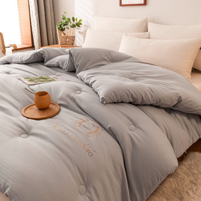 91家纺网 家纺一手货源 找家纺 伊被源 2022新款A类贡缎提花大豆被被子被芯 提花-火山灰