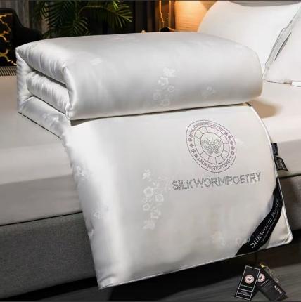 91家纺网 家纺一手货源 找家纺 畅畅 2022新款全棉莫代尔提花春秋被手工订花被芯 经典白