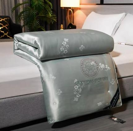 畅畅 2022新款全棉莫代尔提花春秋被手工订花被芯 经典灰