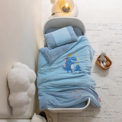 91家纺网 家纺一手货源 找家纺 （总）喜多兔2022新款全消光牛奶绒幼儿园三件套-小伙伴