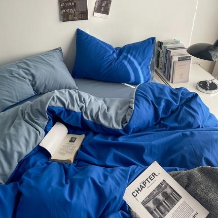 91家纺网 家纺一手货源 找家纺 总）贝拉梦 2023亲肤棉北欧简约风纯色双拼105G单品被套