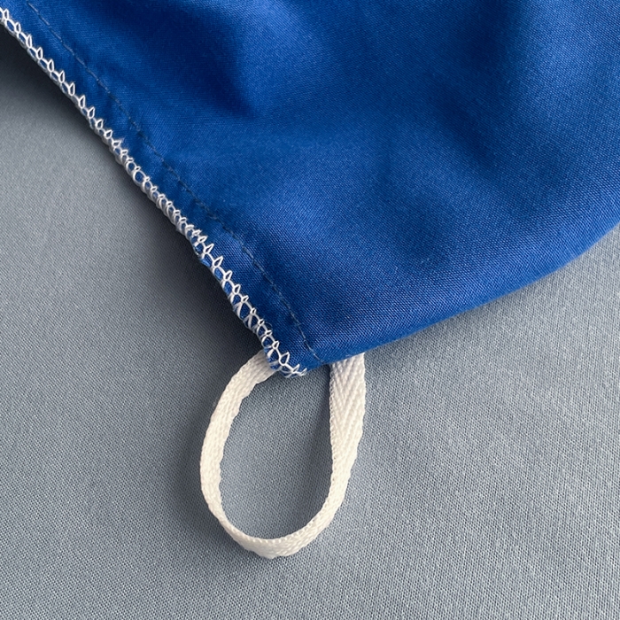 91家纺网 家纺一手货源 找家纺 贝拉梦 2023亲肤棉北欧简约风纯色双拼105G单品被套 克莱因蓝