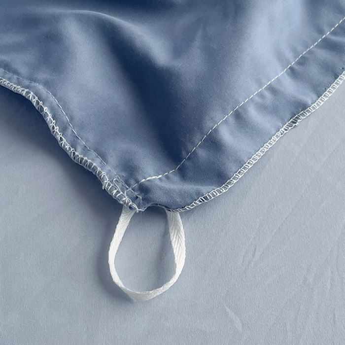 91家纺网 家纺一手货源 找家纺 贝拉梦 2023亲肤棉北欧简约风纯色双拼105G单品被套 月光雾蓝