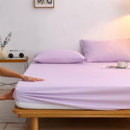 91家纺网 家纺一手货源 找家纺 安力森/诚臻酒店用品 2023新款单人床笠双人床笠水洗磨毛床笠 紫色