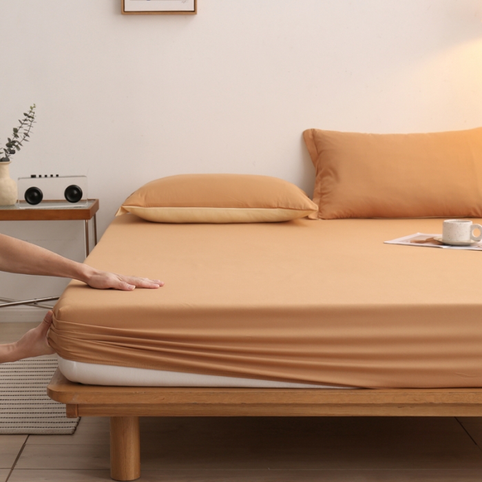 91家纺网 家纺一手货源 找家纺 安力森/诚臻酒店用品 2023新款单人床笠双人床笠水洗磨毛床笠 咖色