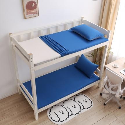 91家纺网 家纺一手货源 找家纺 安力森/诚臻酒店用品2023宿舍家用双面被褥套床垫套两件套三件套 克莱因蓝