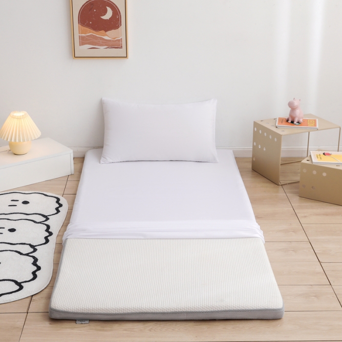 91家纺网 家纺一手货源 找家纺 安力森/诚臻酒店用品2023宿舍家用双面被褥套床垫套两件套三件套 白色