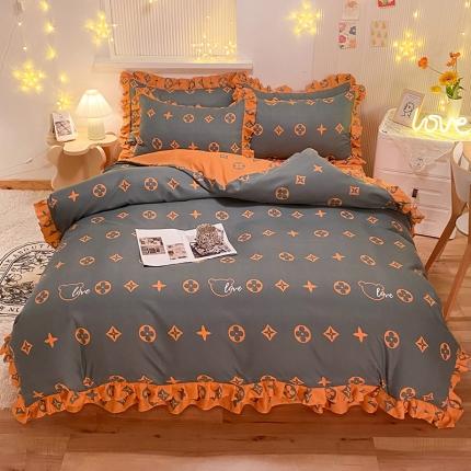 91家纺网 家纺一手货源 找家纺 优逸2025韩版公主风床裙款床单款四件套 幸运花