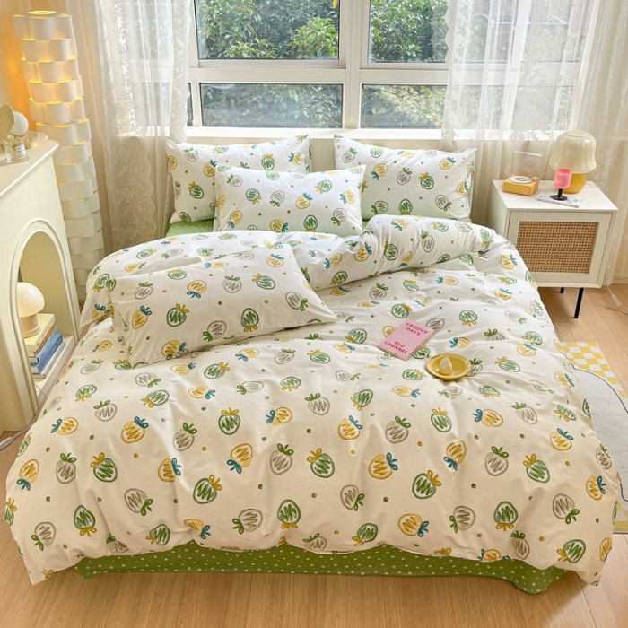 91家纺网 家纺一手货源 找家纺 曼之夏 （上新）2023春夏新款全棉印花四件套 草莓贩卖机