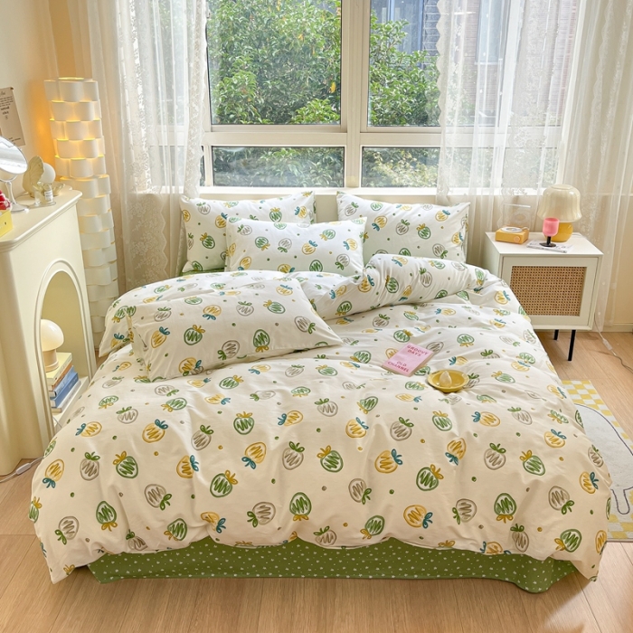 91家纺网 家纺一手货源 找家纺 曼之夏 （上新）2023春夏新款全棉印花四件套 草莓贩卖机