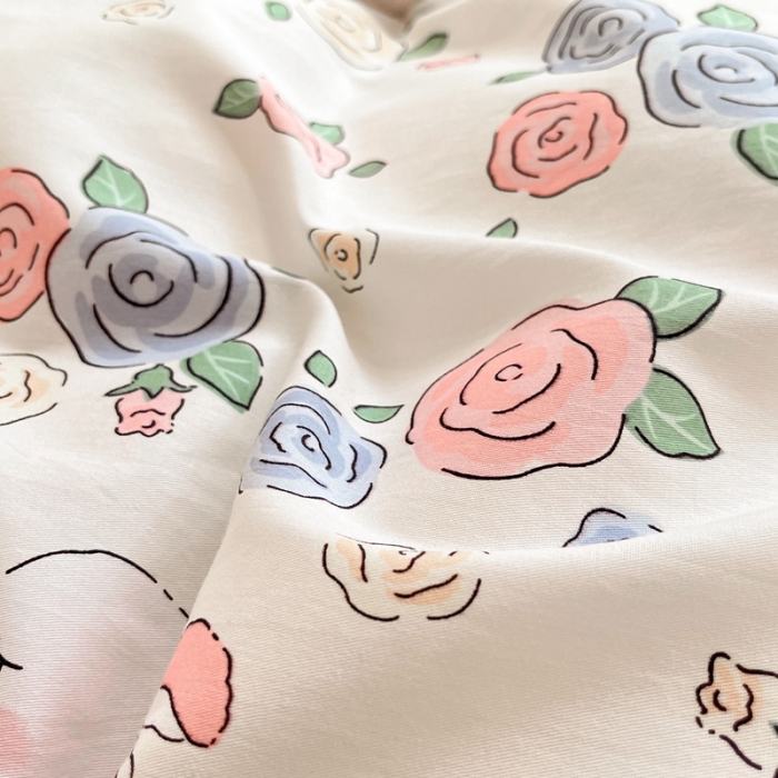 91家纺网 家纺一手货源 找家纺 曼之夏 （上新）2023春夏新款全棉印花四件套 兔语花香