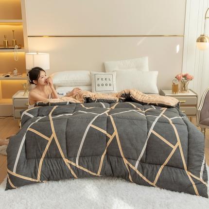 91家纺网 家纺一手货源 找家纺 梦莱发被业 2025印花纯色冬被学生被春秋被仿棉冬被子畅享