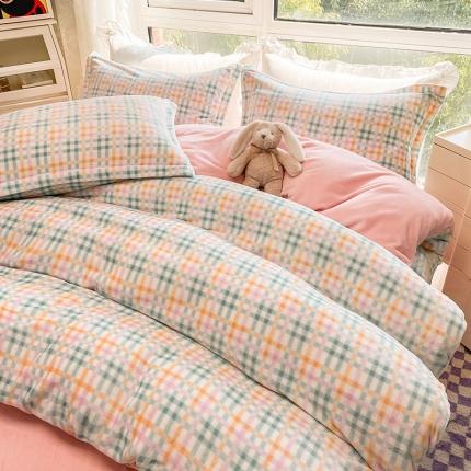 91家纺网 家纺一手货源 找家纺 （总）塔塔2025新款牛奶绒圆网系列四件套