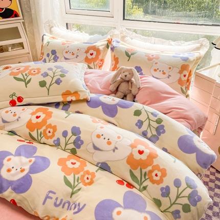 91家纺网 家纺一手货源 找家纺 （总）塔塔2025新款牛奶绒圆网系列四件套