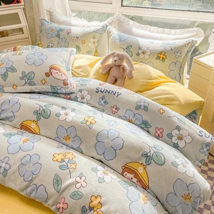 91家纺网 家纺一手货源 找家纺 （总）塔塔2025新款牛奶绒圆网系列四件套