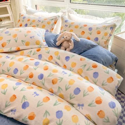 91家纺网 家纺一手货源 找家纺 （总）塔塔2025新款牛奶绒圆网系列四件套